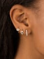 thumb Brass Cubic Zirconia Evil Eye Minimalist Single Earring(Only-One) 2
