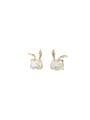 thumb Brass Cubic Zirconia Rabbit Dainty Stud Earring 0