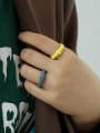 thumb Alloy Enamel Irregular Minimalist Band Ring 1