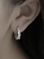 thumb Brass Cubic Zirconia Geometric Minimalist Earring 1