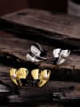 thumb Brass Cubic Zirconia Heart Vintage Stud Earring 3