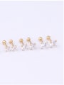 thumb Stainless steel Cubic Zirconia Round Hip Hop Stud Earring 3