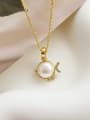 thumb Brass Freshwater Pearl Fish Dainty Necklace 1