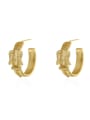 thumb Brass Cubic Zirconia Geometric Vintage Hoop Trend Korean Fashion Earring 0