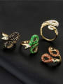 thumb Brass Enamel Snake Vintage Band Ring 1