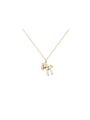 thumb Brass Cubic Zirconia Horse Dainty Necklace 0