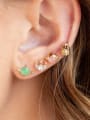 thumb Brass Cubic Zirconia Icon Cute Stud Earring 1