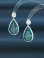 thumb Brass Cubic Zirconia Water Drop Luxury Cluster Earring 3