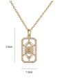 thumb Brass Cubic Zirconia  Vintage Geometric Pendant Necklace 1