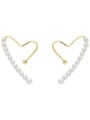 thumb Copper Imitation Pearl Heart Minimalist Stud Trend Korean Fashion Earring 1
