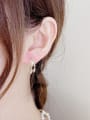 thumb Brass Cubic Zirconia  Trend Satr Tassel Set Stud Earring 2