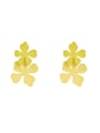 thumb Brass smooth Flower Minimalist Drop Trend Korean Fashion Earring 0