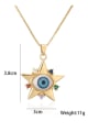 thumb Brass Rhinestone Enamel Evil Eye Vintage Five-pointed star Pendant Necklace 4