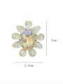 thumb Brass Cubic Zirconia Flower Luxury Stud Earring 1