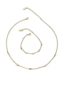 thumb Brass Cubic Zirconia Minimalist Irregular Bracelet and Necklace Set 0