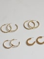 thumb Brass  Geometric Vintage  C shape Hoop Earring 4