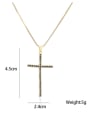 thumb Brass Cubic Zirconia Cross Vintage Regligious Necklace 1