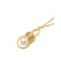 thumb Brass Imitation Pearl Irregular Vintage Light bulb pendant Necklace 0