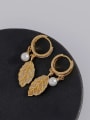 thumb Brass Cubic Zirconia Tree Leaf Minimalist Huggie Earring 1