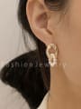 thumb Brass Imitation Pearl Geometric Artisan Drop Trend Korean Fashion Earring 1