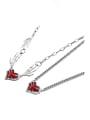 thumb Brass Cubic Zirconia Hip Hop Heart Earring Ring and Necklace Set 4