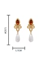 thumb Brass Imitation Pearl Water Drop Minimalist Drop Earring 3