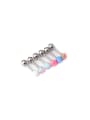 thumb Titanium Steel Opal Round Hip Hop Stud Earring(Single Only One) 4