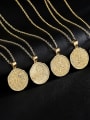 thumb Brass Constellation Vintage Round Pendant Necklace 0