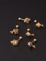 thumb Brass Cubic Zirconia Star Moon Vintage Single Earring(Single Only One) 2