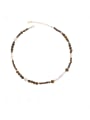 thumb Brass Natural Stone Irregular Vintage Beaded Necklace 3