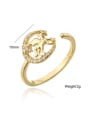 thumb Brass Cubic Zirconia Horse Vintage Band Ring 1