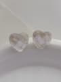 thumb Brass Shell Heart Minimalist Stud Earring 2