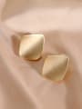 thumb Brass Smooth Square Minimalist Clip Earring 3
