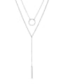 thumb Stainless steel rectangle Dainty Lariat Necklace 0