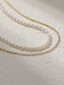 thumb Brass Freshwater Pearl Locket Minimalist Multi Strand Trend Korean Fashion Necklace 3
