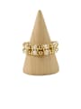 thumb Brass Freshwater Pearl Geometric Vintage Stackable Ring 0