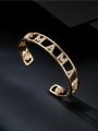 thumb Brass Cubic Zirconia Letter Vintage Cuff Bangle 1
