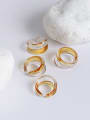 thumb Glass  Multi Color Geometric Trend  Transparent Contrasting Colors Double Line Stackable Ring 1