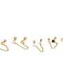 thumb Brass with Cubic Zirconia White Tassel Minimalist Stud Earring 4