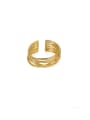 thumb Brass Line Geometric Minimalist Stackable Ring 0
