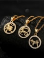 thumb Brass Cubic Zirconia  Vintage Constellation Pendant Necklace 1