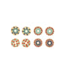 thumb Brass Enamel Geometric Ethnic Stud Earring 3