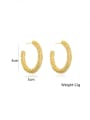 thumb Brass Geometric Minimalist C Shape  Stud Earring 3