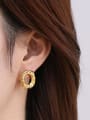 thumb Brass Hollow Geometric Vintage Stud Earring 1