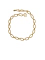 thumb Brass Hollow Geometric  chain Vintage Necklace 2