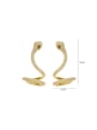 thumb Brass Cubic Zirconia Snake Statement Stud Earring 2