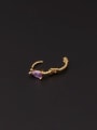 thumb Brass Cubic Zirconia Water Drop Minimalist Huggie Earring(Single Only One) 3