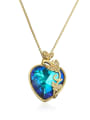 thumb Brass Glass Stone Heart Minimalist Necklace 3