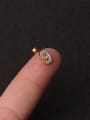 thumb Brass  With Cubic Zirconia White Number Minimalist Stud Earring 4
