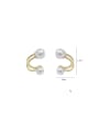 thumb Brass Imitation Pearl Geometric Trend Stud Earring 2